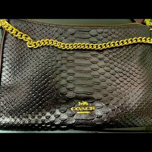 Coach Textured Cross Body w/ Gold Chain Accent
